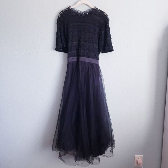 Baltic Born Darcy Black Lace Tulle Midi Dress - Picture 2 of 5